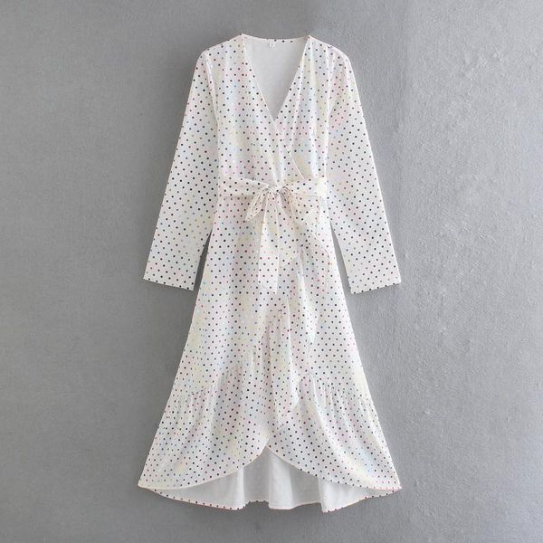 casual dresses spring autumn women rainbow dot v-neck wrapped lace-up long sleeve dress irregular fishtail, Black;gray
casual dresses spring autumn women rainbow dot v-neck wrapped lace-up long sleeve dress irregular fishtail, Black;gray