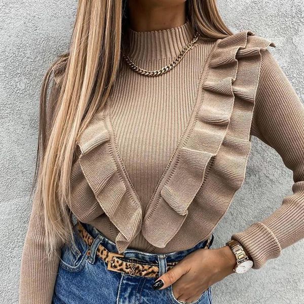 women's t-shirt t shirts for women cotton knitted elegant ruffles long sleeve office lady spring casual female clothing, White
women's t-shirt t shirts for women cotton knitted elegant ruffles long sleeve office lady spring casual female clothing, White