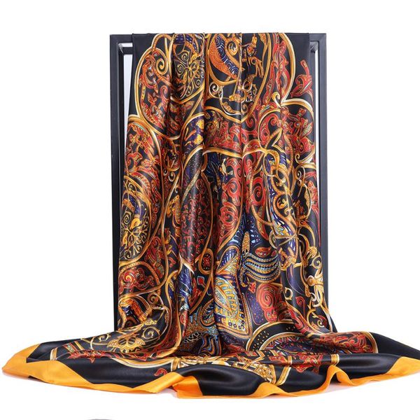 scarves silk scarf women fashion foulard satin shawl scarfs big size 90*90cm square hair / head bandana handkerchief hijab, Blue;gray
scarves silk scarf women fashion foulard satin shawl scarfs big size 90*90cm square hair / head bandana handkerchief hijab, Blue;gray