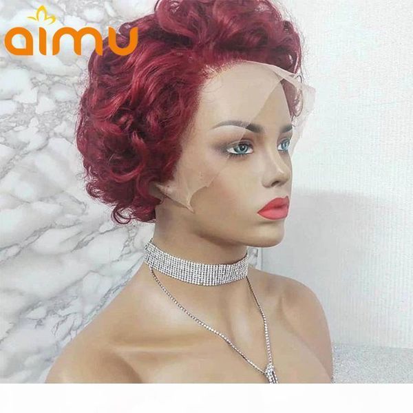 burgundy pixie cut wig 99j short curly bob wig 13x4 lace front human hair wigs red colored glueless pre plucked remy hair, Black;brown
burgundy pixie cut wig 99j short curly bob wig 13x4 lace front human hair wigs red colored glueless pre plucked remy hair, Black;brown