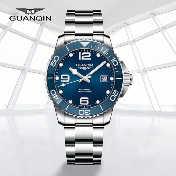 wristwatches 2021 guanqin sport watch for men mechanical automatic nh35 sapphire glass stainless steel waterproof reloj hombre, Slivery;brown
wristwatches 2021 guanqin sport watch for men mechanical automatic nh35 sapphire glass stainless steel waterproof reloj hombre, Slivery;brown