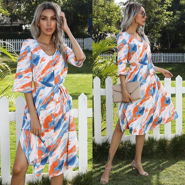 party dresses boho women tie-dye spaghetti wrap dress knee length v-neck high waist a-line female beach autumn 2021, White;black
party dresses boho women tie-dye spaghetti wrap dress knee length v-neck high waist a-line female beach autumn 2021, White;black