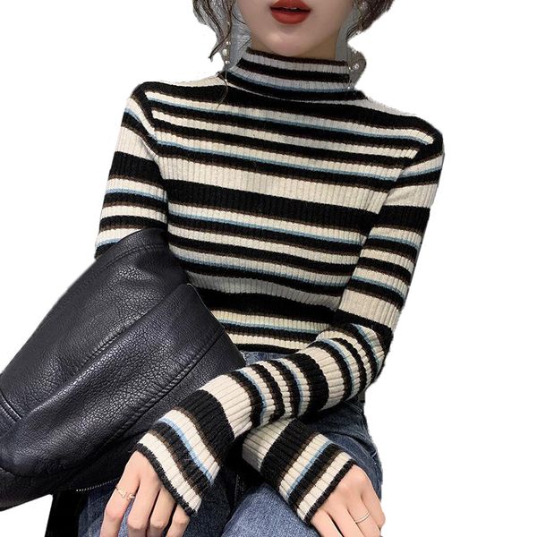 2021 new office women autumn winter sweater striped knitted jumpers turtleneck slim long sleeve female pullovers ladies 2aud, White;black
2021 new office women autumn winter sweater striped knitted jumpers turtleneck slim long sleeve female pullovers ladies 2aud, White;black