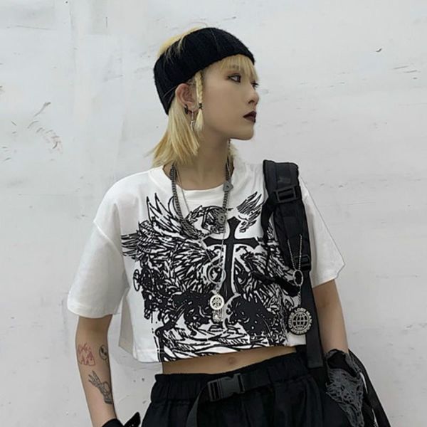 women's t-shirt style crop harajuku graphic t shirt for women ulzzang korean tshirt summer tee cropgoth clothes short sleeve, White
women's t-shirt style crop harajuku graphic t shirt for women ulzzang korean tshirt summer tee cropgoth clothes short sleeve, White