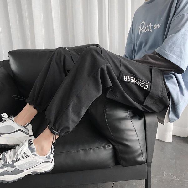 men's pants autumn thin trousers the trend of all-match tide brand loose-fitting tooling nine points sports casual, Black
men's pants autumn thin trousers the trend of all-match tide brand loose-fitting tooling nine points sports casual, Black