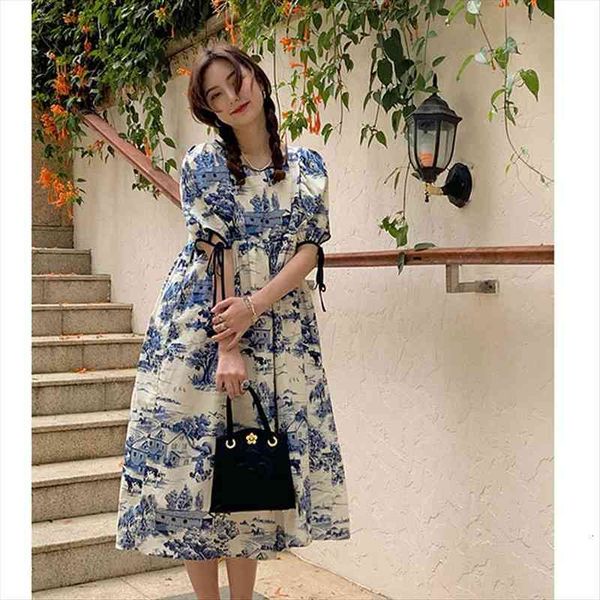 blue elegant long maxi vintage women dress square collar puff sleeve female french casual holiday lady summer vestidos, Black;gray
blue elegant long maxi vintage women dress square collar puff sleeve female french casual holiday lady summer vestidos, Black;gray