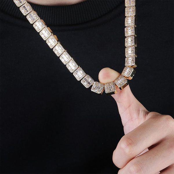 chains men hip hop iced out bling chain necklace pave setting square zircon male necklaces hiphop jewelry gifts, Silver 
chains men hip hop iced out bling chain necklace pave setting square zircon male necklaces hiphop jewelry gifts, Silver