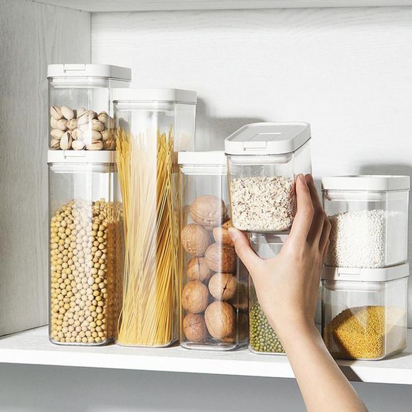 storage bottles & jars 500/800/1300/1800ml multigrain kitchen box organizer container transparent plastic sealed tank
storage bottles & jars 500/800/1300/1800ml multigrain kitchen box organizer container transparent plastic sealed tank