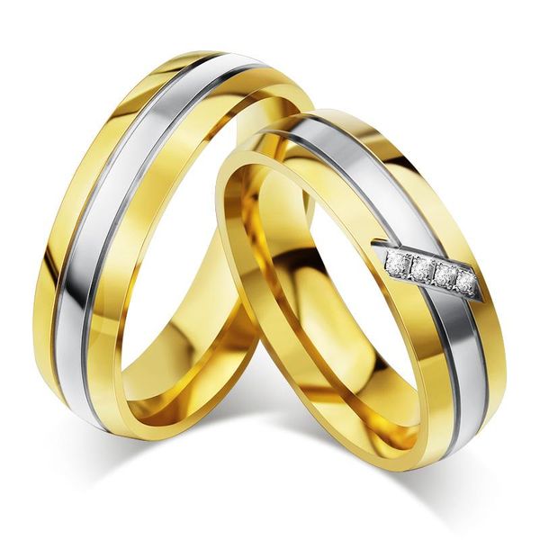 wedding ring for women / men gold color love engagement couple stainless steel lovers jewlery anniversary gift us size r00100, Slivery;golden
wedding ring for women / men gold color love engagement couple stainless steel lovers jewlery anniversary gift us size r00100, Slivery;golden