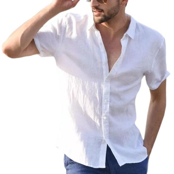 men's casual shirts summer solid color turn down colloar cardigan single breasted male short-sleeved light shirt chemise homme, White;black
men's casual shirts summer solid color turn down colloar cardigan single breasted male short-sleeved light shirt chemise homme, White;black