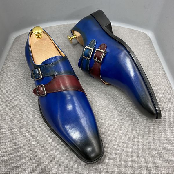 size 39 to 46 handmade buckle monk strap dress shoes mens blue genuine calf leather loafer wedding business formal shoes for men, Red;white
size 39 to 46 handmade buckle monk strap dress shoes mens blue genuine calf leather loafer wedding business formal shoes for men, Red;white