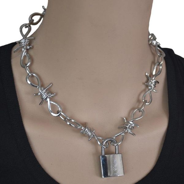 chains lock choker necklace pendant collar statement brand color thick chain, Silver
chains lock choker necklace pendant collar statement brand color thick chain, Silver