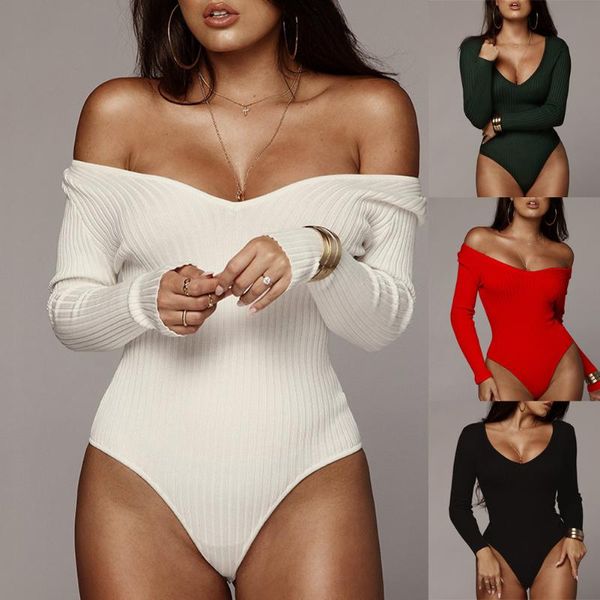 women's jumpsuits & rompers off shoulder ribbed knitted bodysuit women long sleeve v neck autumn slim womens jumpsuit winter basic body, Black;white
women's jumpsuits & rompers off shoulder ribbed knitted bodysuit women long sleeve v neck autumn slim womens jumpsuit winter basic body, Black;white