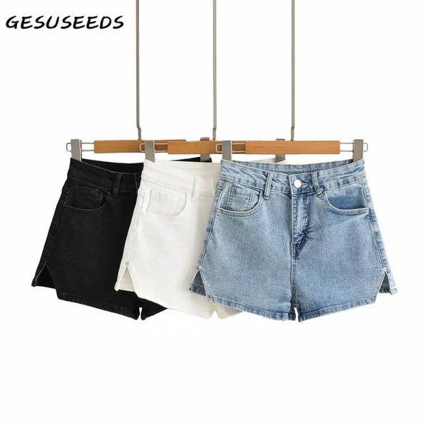 women's shorts 2021 summer women high waist denim vintage baggy jeans chic casual black white split streetwear, White;black
women's shorts 2021 summer women high waist denim vintage baggy jeans chic casual black white split streetwear, White;black