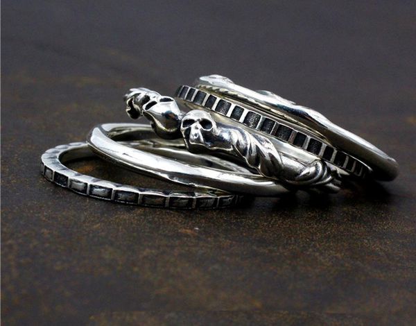 cluster rings 925 sterling silver handmade skull 5 in 1 ring mens women lovers' biker punk jewelry a5327, Golden;silver
cluster rings 925 sterling silver handmade skull 5 in 1 ring mens women lovers' biker punk jewelry a5327, Golden;silver