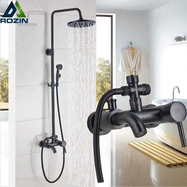 wall mounted 8" rainfall shower set faucet with hand shower black bath and mixer kits brass tub can and cold taps
wall mounted 8" rainfall shower set faucet with hand shower black bath and mixer kits brass tub can and cold taps
