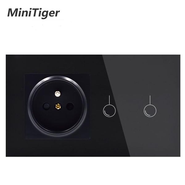smart home control minitiger french standard wall power 16a socket and 1 gang way light touch switch white crystal glass panel
smart home control minitiger french standard wall power 16a socket and 1 gang way light touch switch white crystal glass panel