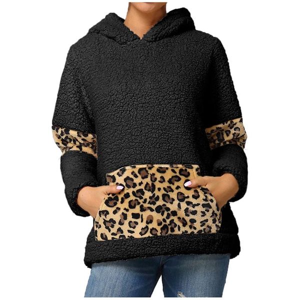 women's hoodies & sweatshirts leopard winter leisure printed pocket plush round neck long sleeve pullover hoodie sweatshirt, Black
women's hoodies & sweatshirts leopard winter leisure printed pocket plush round neck long sleeve pullover hoodie sweatshirt, Black