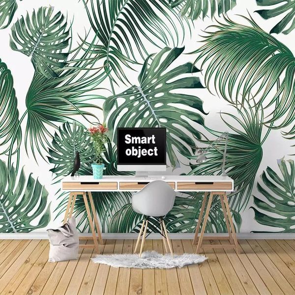 

wallpapers po wallpaper 3d tropical leaves banana leaf mural living room bedroom modern home decor wall paper for walls papel de parede