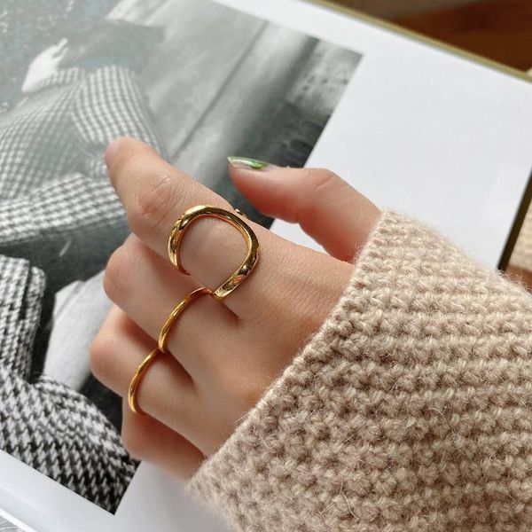 cluster rings korean style 925 sterling silver double-line ring geometric minimalist irregular epoxy female design sense ins net red, Golden;silver
cluster rings korean style 925 sterling silver double-line ring geometric minimalist irregular epoxy female design sense ins net red, Golden;silver