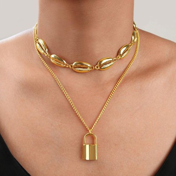 pendant necklaces miss jq 2021 creative shell collar necklace metal lock women fashion gold jewelry luxury accessories, Silver
pendant necklaces miss jq 2021 creative shell collar necklace metal lock women fashion gold jewelry luxury accessories, Silver