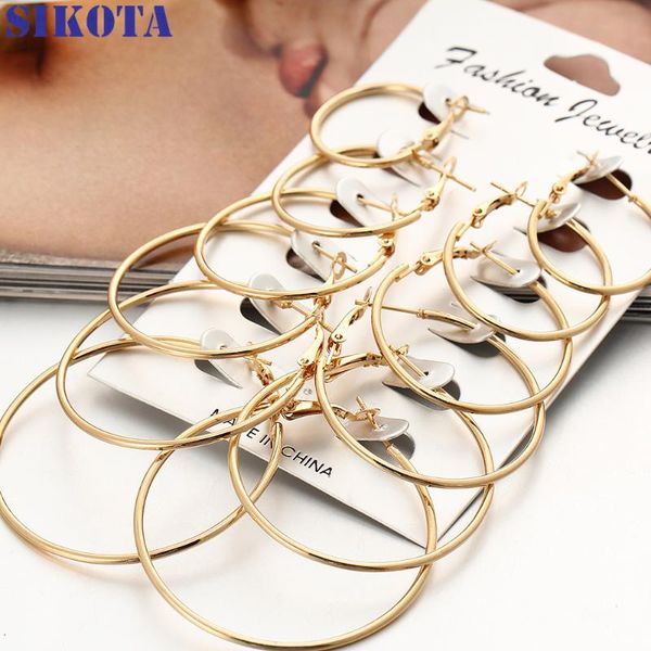 hoop & huggie sk sell like cakes rock exaggerate pure gold big ear ring 6 piece set studs suit personality woman earring combination, Golden;silver
hoop & huggie sk sell like cakes rock exaggerate pure gold big ear ring 6 piece set studs suit personality woman earring combination, Golden;silver
