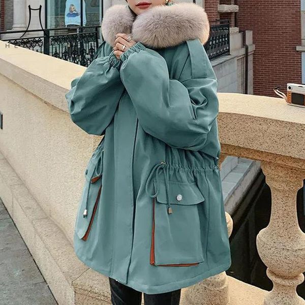 women's down & parkas heydress women winter 2021 loose padded parka coat famele velvet fur collar oversize jacket lady solid pocket war, Black
women's down & parkas heydress women winter 2021 loose padded parka coat famele velvet fur collar oversize jacket lady solid pocket war, Black