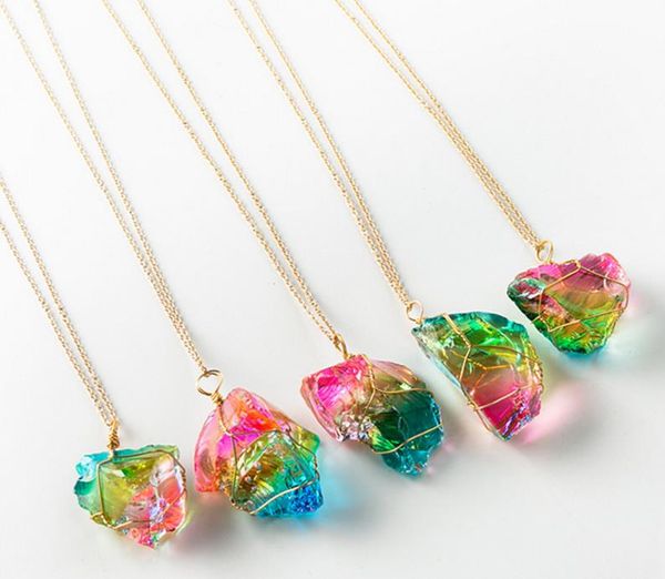 rainbow stone pendant necklace jewelry natural regular quartz stone crystal gemstone necklaces gift for women girl friendly gift, Red;brown
rainbow stone pendant necklace jewelry natural regular quartz stone crystal gemstone necklaces gift for women girl friendly gift, Red;brown