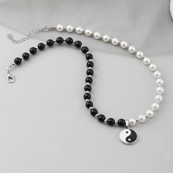 chokers round pearl beads yin yang taichi pendant stainless steel chain necklace couple jewelry women mens, Golden;silver
chokers round pearl beads yin yang taichi pendant stainless steel chain necklace couple jewelry women mens, Golden;silver