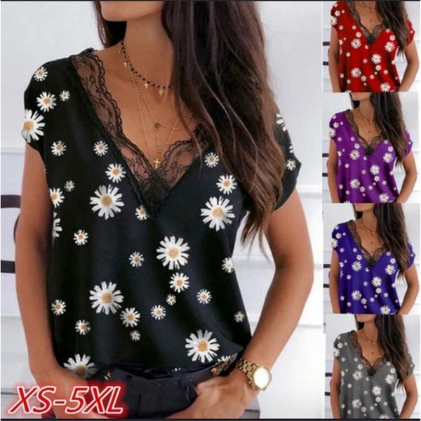 2021 new mulher camisa superior plus size manga curta renda decote em v estampa floral camisetas vero remeras mujer koszula damska 2rac, White
2021 new mulher camisa superior plus size manga curta renda decote em v estampa floral camisetas vero remeras mujer koszula damska 2rac, White
