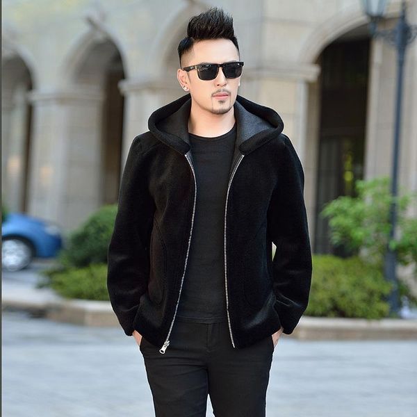 men's leather & faux real fur coat winter jacket men double side wear sheep shearling warm wool jackets veste homme 8070 yy1205, Black
men's leather & faux real fur coat winter jacket men double side wear sheep shearling warm wool jackets veste homme 8070 yy1205, Black