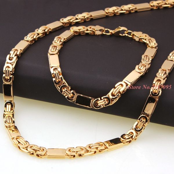 jewelry sets 6mm 55cm/22cm set men bracelet byzantine link chain gold tone stainless steel necklace bangle women punk rock cool gift, Black
jewelry sets 6mm 55cm/22cm set men bracelet byzantine link chain gold tone stainless steel necklace bangle women punk rock cool gift, Black