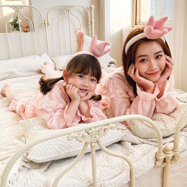 child lace home suit net red women's parent drs spring and autumn new mother daughter foreign sle pajamas fashion two piece set, Blue
child lace home suit net red women's parent drs spring and autumn new mother daughter foreign sle pajamas fashion two piece set, Blue