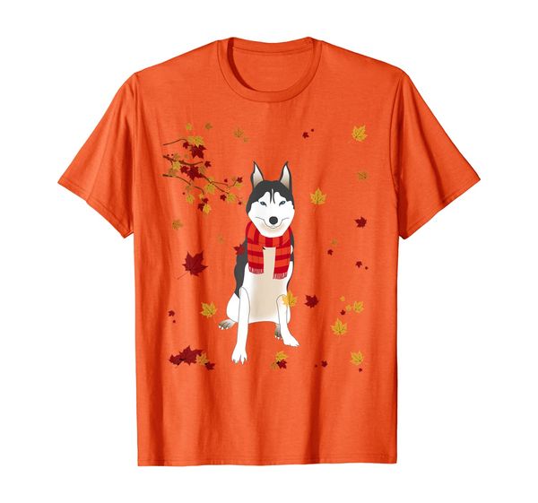 Cute Siberian Husky Dog Autumn Thanksgiving T-Shirt, Mainly pictures