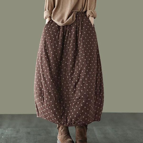 johnature autumn winter new retro dot pockets elastic waist half skirt cotton linen loose comfortable all-match women skirt 210309, Black
johnature autumn winter new retro dot pockets elastic waist half skirt cotton linen loose comfortable all-match women skirt 210309, Black