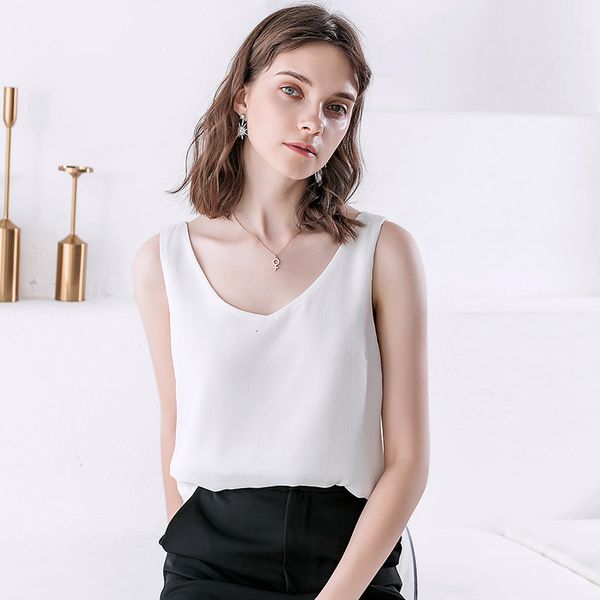 new solid hiffon women's tank casual sleeveless wide sling 2021 summer home wear v-neck halter camisole iequ, White
new solid hiffon women's tank casual sleeveless wide sling 2021 summer home wear v-neck halter camisole iequ, White