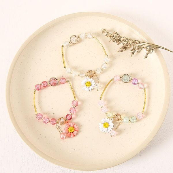 charm bracelets 2pcs girl's beaded with small daisies pendant korean style colored glaze bead friendship a66, Golden;silver
charm bracelets 2pcs girl's beaded with small daisies pendant korean style colored glaze bead friendship a66, Golden;silver