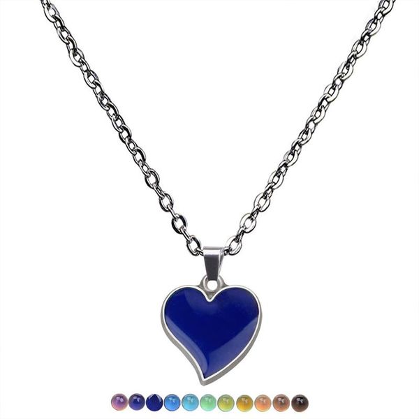 pendant necklaces mood peach heart love necklace temperature control color change stainless steel chain jewellery women, Silver
pendant necklaces mood peach heart love necklace temperature control color change stainless steel chain jewellery women, Silver