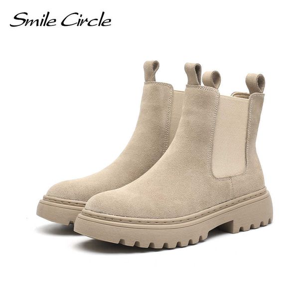 smile circle chelsea boots women suede leather ankle boots autumn slip-on platform boots fashion booties femme 210911, Black
smile circle chelsea boots women suede leather ankle boots autumn slip-on platform boots fashion booties femme 210911, Black