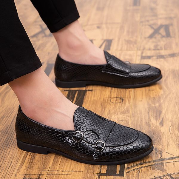 38-46 large men's sho british style busins formal low gang, Black
