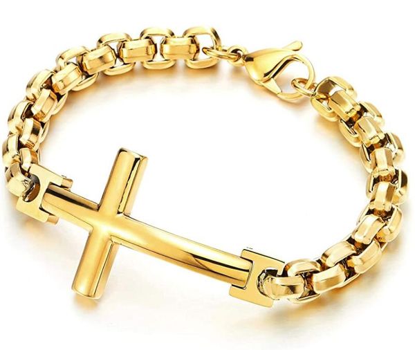mens womens stainless steel horizontal sideway lateral cross link chain bangle bracelet polished silver/ gold/ multicolor 8mm 8.66 inch, Black
mens womens stainless steel horizontal sideway lateral cross link chain bangle bracelet polished silver/ gold/ multicolor 8mm 8.66 inch, Black