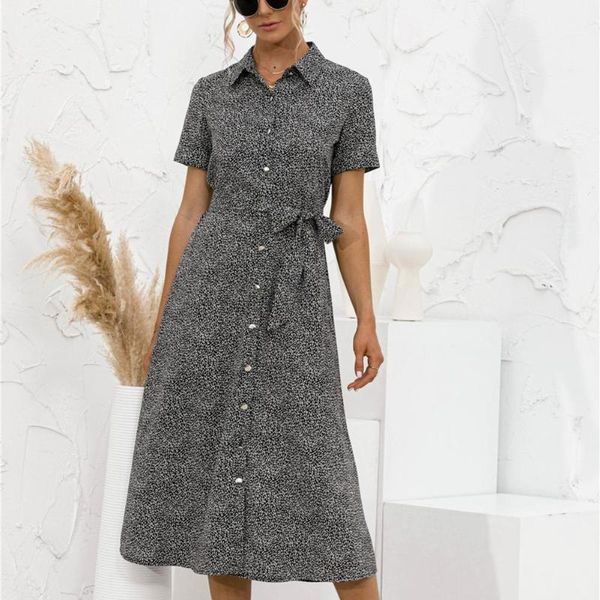 party dresses loose women dress tie waist drop-shaped pattern lapel short sleeve summer mid-calf for lady, White;black
party dresses loose women dress tie waist drop-shaped pattern lapel short sleeve summer mid-calf for lady, White;black