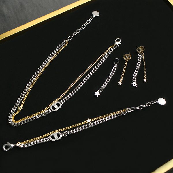 design jewelry new fashion star letter necklace bracelet gold and silver two-color tassel earrings
design jewelry new fashion star letter necklace bracelet gold and silver two-color tassel earrings