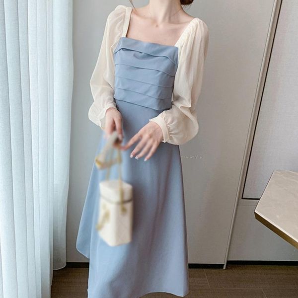 casual dresses 2021 autumn defined waist square neck stitching long-sleeved dress women small fresh french temperament gentle, Black;gray
casual dresses 2021 autumn defined waist square neck stitching long-sleeved dress women small fresh french temperament gentle, Black;gray