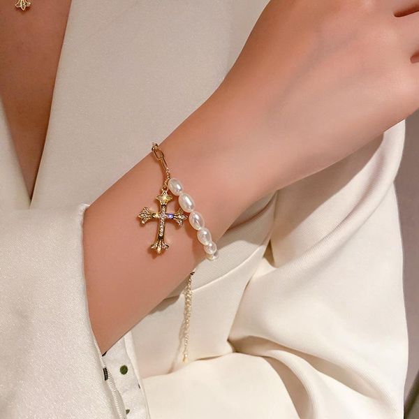 charm bracelets inshe house women pearl gold chain cross bracelet hand punk korean for jewelry accessories, Golden;silver
charm bracelets inshe house women pearl gold chain cross bracelet hand punk korean for jewelry accessories, Golden;silver