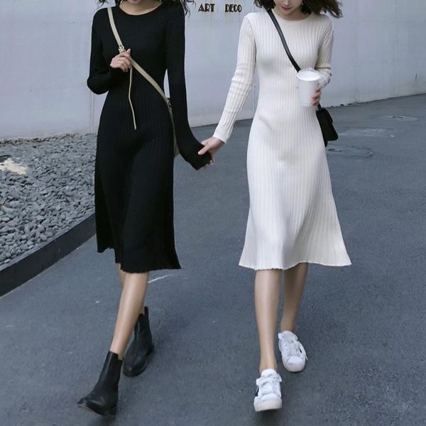 casual dresses women's slim waist female college students mid-length all-match long-sleeved knitted dress friend clothes, Black;gray
casual dresses women's slim waist female college students mid-length all-match long-sleeved knitted dress friend clothes, Black;gray