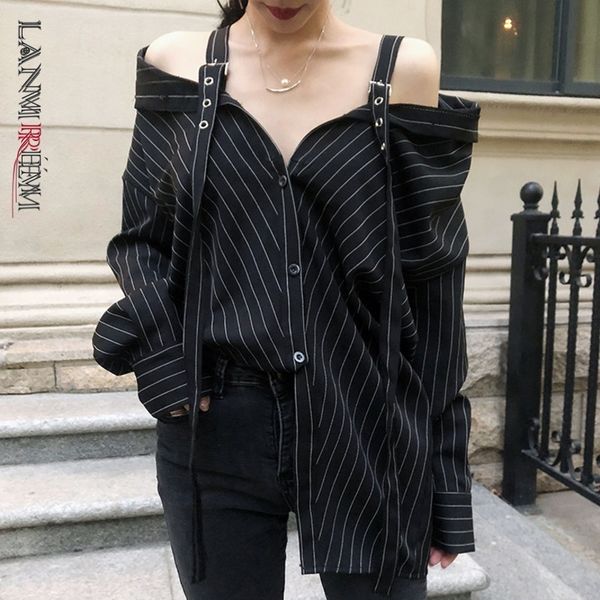 lanmrem 2021 new fashion personality black strap vertical stripe off-shoulder long sleeve shirt female's blouse vestido ye22801 210315, White
lanmrem 2021 new fashion personality black strap vertical stripe off-shoulder long sleeve shirt female's blouse vestido ye22801 210315, White