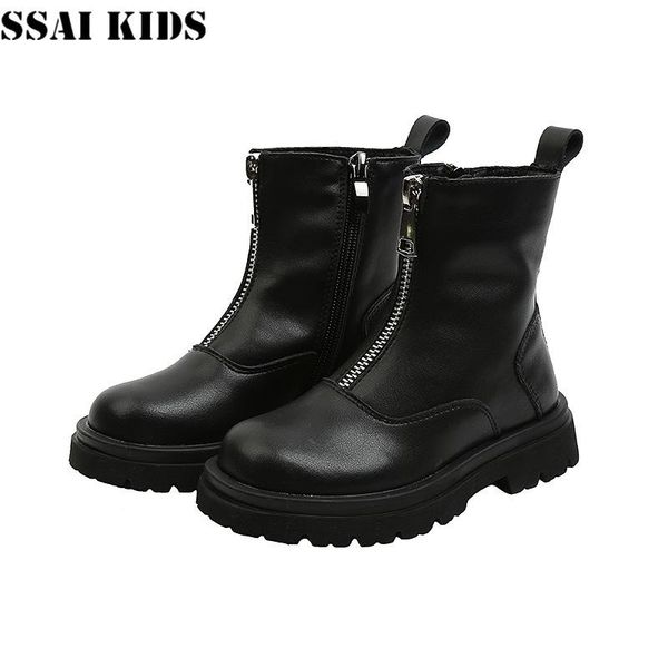 boots ssai kids front zipper children' autumn 2021 shoes fashion leather girls single british style, Black;grey
boots ssai kids front zipper children' autumn 2021 shoes fashion leather girls single british style, Black;grey