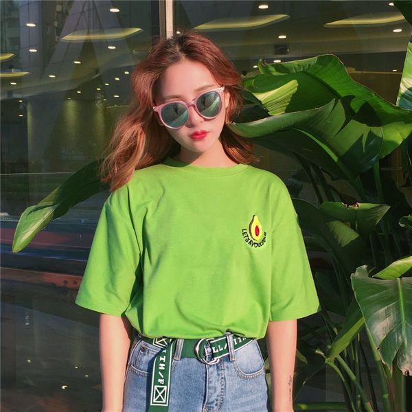 2021 summer new ulzzang harajuku style avocado embroidered t-shirt korean k-pop loose short female streetwear x6qi, White
2021 summer new ulzzang harajuku style avocado embroidered t-shirt korean k-pop loose short female streetwear x6qi, White