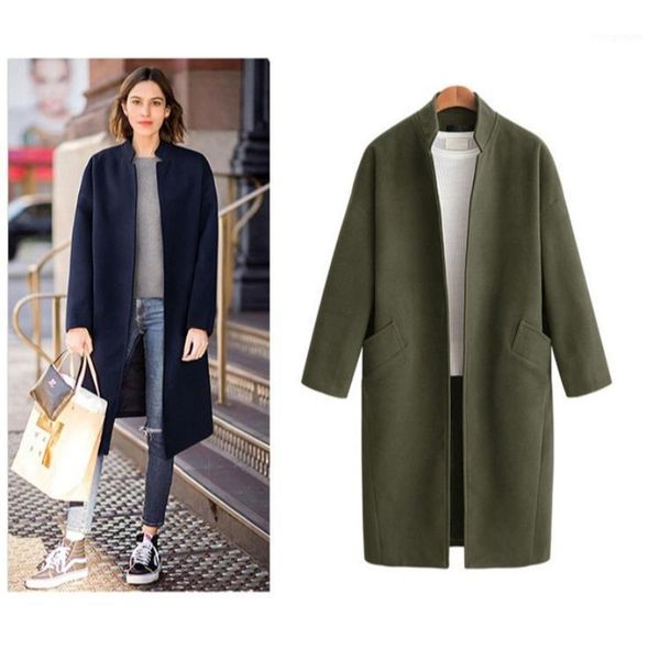 ladies large standing collar, medium length wool coat, solid color, long sleeves, coat women's & blends, Black
ladies large standing collar, medium length wool coat, solid color, long sleeves, coat women's & blends, Black
